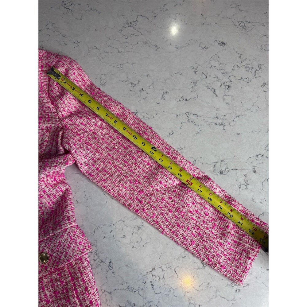 Lilly Pulitzer Dashielle Tweed Jacket Pink‎ Palms women’s  Size 4 - Picture 8 of 17
